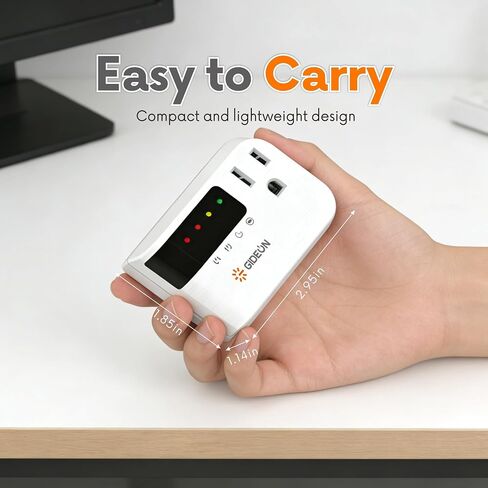 GIDEON Single Outlet Surge Protector with LED Display, 900J Mini Voltage Protector for Refrigerator, TV, PC & Home Appliances, 120V 15A 1800W, Over & Under Voltage Protection in Kuwait
