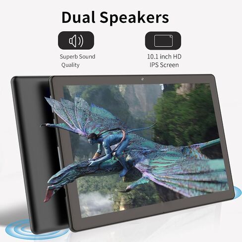 10 in Android Tablet 64GB+1TB, 1280x800 IPS Dual Camera 6000mAh (Black) in Kuwait