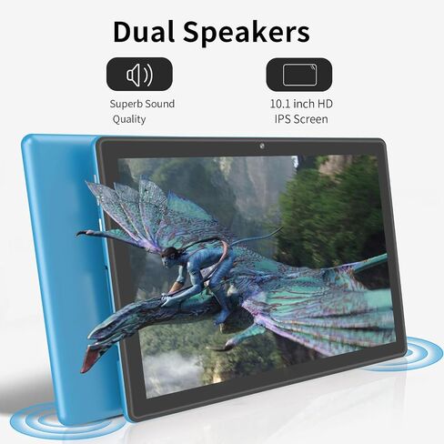 10 in Android Tablet 64GB+1TB, 1280x800 IPS Dual Camera 6000mAh (Blue) in Kuwait