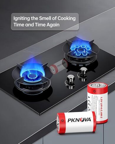 PKNOVA C Batteries 4 Pack, 1.5v LR14, Long-Lasting Alkaline Batteries for Household and Office Devices in Saudi Arabia