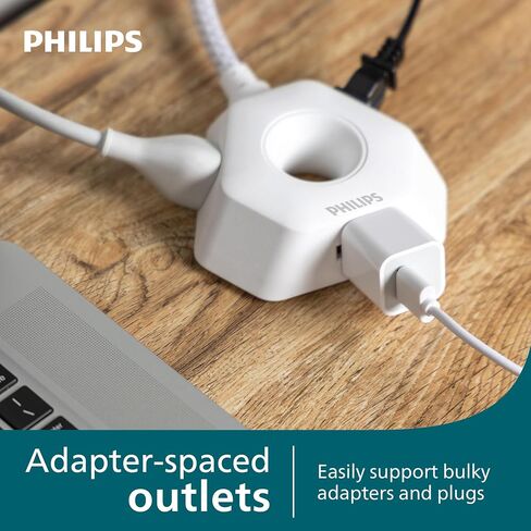 Philips EZGrip 4 Ft Braided Indoor Extension Cord with Multiple Outlets in Kuwait