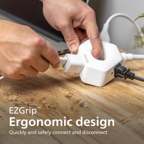 Philips EZGrip 4 Ft Braided Indoor Extension Cord with Multiple Outlets in Kuwait
