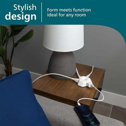 Philips EZGrip 4 Ft Braided Indoor Extension Cord with Multiple Outlets in Kuwait
