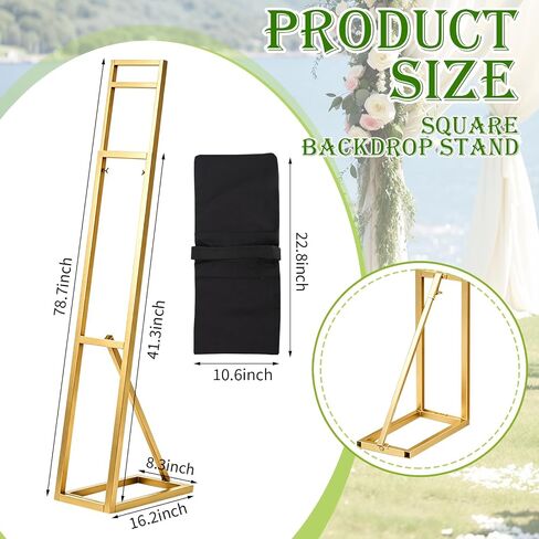 Adjustable Gold Wedding Backdrop Stand Metal Arch（1.15-2m），2 Pack in Saudi Arabia