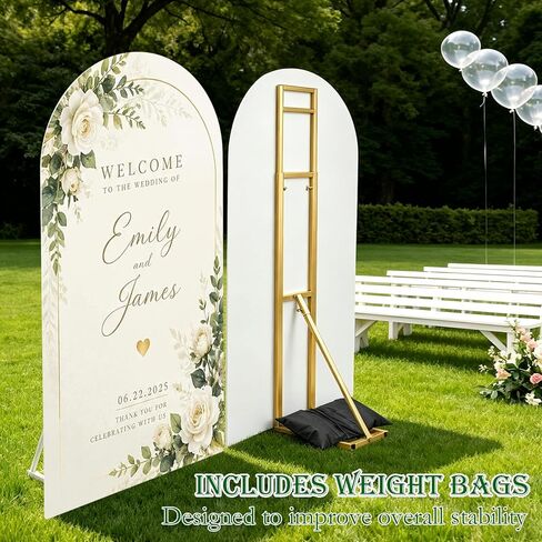 Adjustable Gold Wedding Backdrop Stand Metal Arch（1.15-2m），2 Pack in Saudi Arabia