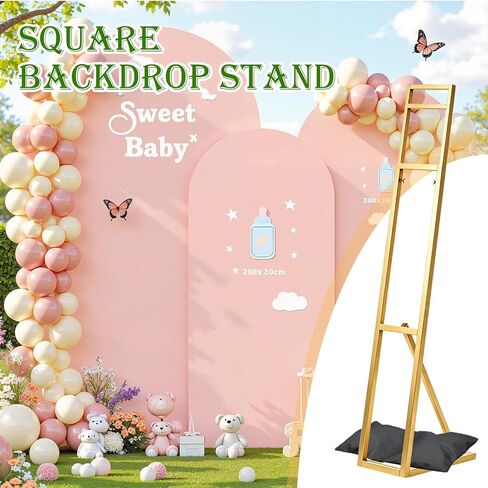 Adjustable Gold Wedding Backdrop Stand Metal Arch（1.15-2m），2 Pack in Saudi Arabia