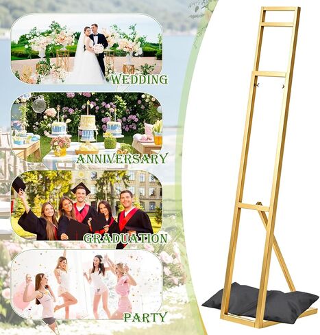 Adjustable Gold Wedding Backdrop Stand Metal Arch（1.15-2m），2 Pack in Saudi Arabia