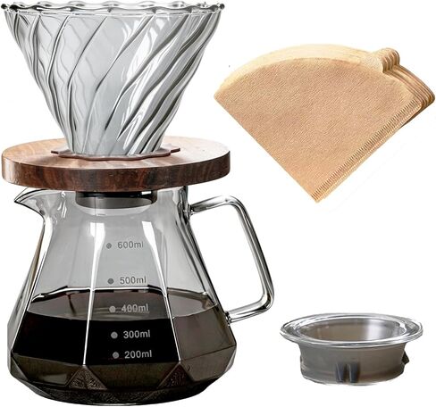 BeeCa Pour Over Coffee Maker Set, 2 Cup 400 ml/13.5 oz Carafe in Saudi Arabia