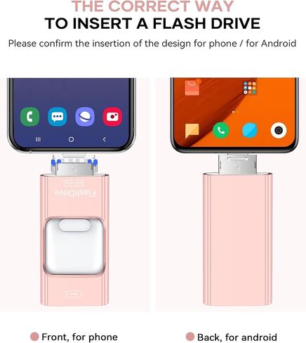 Flash Drive for Phone 512GB, 4 in 1 USB Type C Memory Stick, Photo Stick External Storage Thumb Drive for Phone Pad Android Computer, Rose Pink in Kuwait