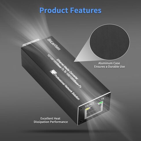 Mini Gigabit Fiber Media Converter Gigabit PoE+ PD 10/100/1000Base-T to SFP Slot Plug & Play Optical Transceiver (Single Unit) Ideal for Surveillance/Network Extension in Kuwait