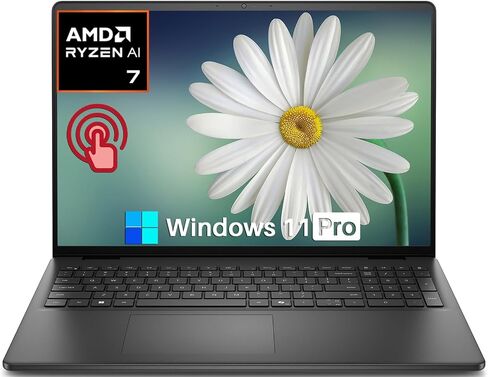 Dell 16 DC16255 Touchscreen Laptop 16 GB DDR5 1 TB SSD AMD Ryzen 7 250 CPU in Kuwait