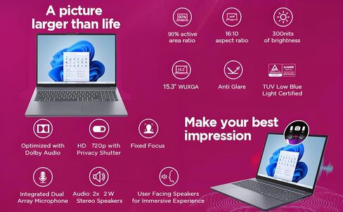 Lenovo IdeaPad Slim 3 Laptop for Students & Business Office Work, 15.3" WUXGA Display, Intel i5-13420H 8-Core, Customized 8GB DDR5 RAM, 512GB PCIe SSD, WiFi 6, Bluetooth 5.2, Windows 11, Luna Grey in Kuwait