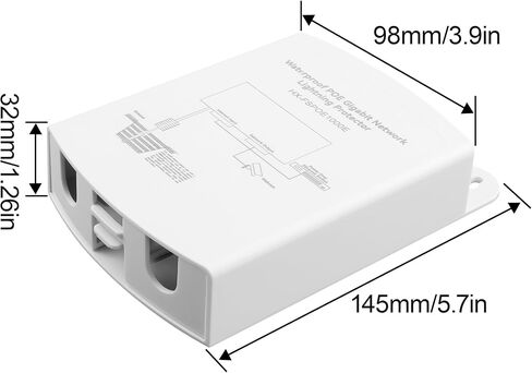 Outdoor Gigabit PoE Ethernet SurgeProtector IEEE802.3Af/At/Bt 1000Mbps, WaterproofOutdoor Ethernet,Lightning Protection 5KA IP65,Wall-Mounted Plug and Play (Network Interface only) in Saudi Arabia