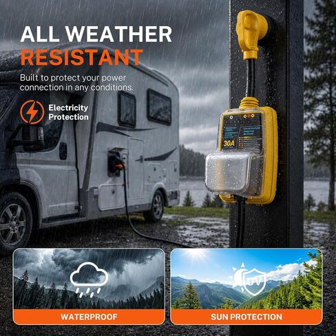 oviitech 30 Amp RV Surge Protector,8000J RV Circuit Analyzer with Weatherproof Cover,Full Protection RV Adapter Plug Accessories. in Saudi Arabia