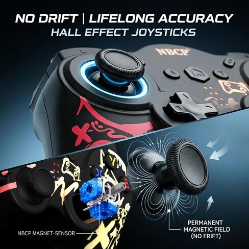 NBCP Wireless Controller for Switch 2, Switch & PC, Hall Effect Joysticks, RGB in Saudi Arabia