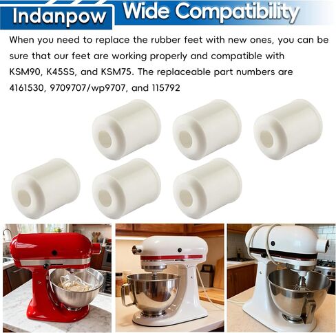 Replacement for 4161530 Stand Mixer Rubber Feet Pads (6 Pack) in Kuwait