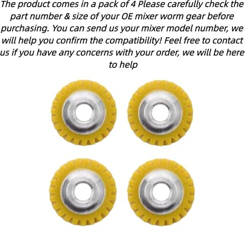 （4-PCS）W10112253 Mixer Worm Gear Replacement for Whirlpool and KitchenAid Mixers Gear Replaces for Parts 4162897 4169830 AP4295669 PS11748374 4161531 WPW10112253 in Saudi Arabia