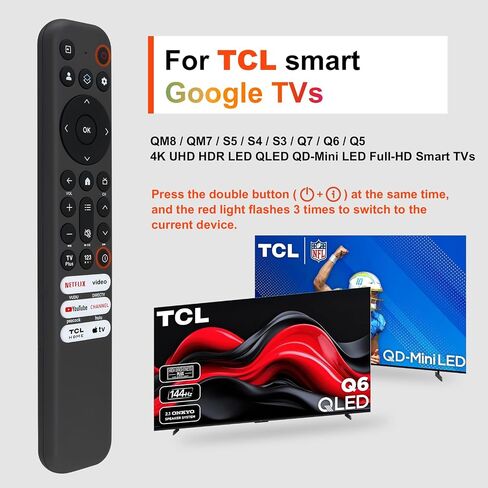 Replacement for TCL TV Remote Control, for TCL-Google/Roku-TV, Compatible with FHD HDR LED QLED 4K UHD Smart TV(No Voice) in Kuwait
