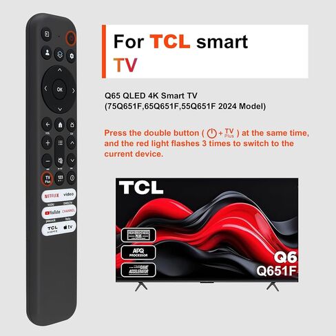 Replacement for TCL TV Remote Control, for TCL-Google/Roku-TV, Compatible with FHD HDR LED QLED 4K UHD Smart TV(No Voice) in Kuwait
