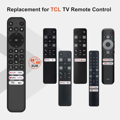 Replacement for TCL TV Remote Control, for TCL-Google/Roku-TV, Compatible with FHD HDR LED QLED 4K UHD Smart TV(No Voice) in Kuwait