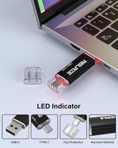 ABLAZE Type C Flash Drive 8GB 10 Pack, Dual USB 2.0+USB C Thumb Drives in Saudi Arabia