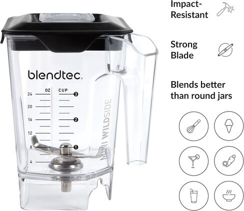 Blendtec 46oz Mini WildSide Jar, 24oz Blending Capacity, Clear in Saudi Arabia