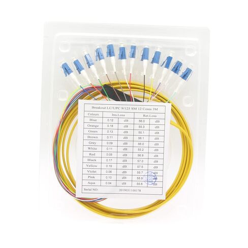 3m 12-Fiber LC/UPC Singlemode Flat Ribbon Pigtail Yellow in Kuwait