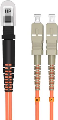 MTRJ Female to ST Fiber Patch Cable Multimode Duplex - 1m (3.3ft) MTRJ-ST 62.5/125um OM1 MM LSZH Optic Jumper Cord Orange in Kuwait
