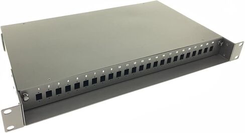 Unloaded 1U 19" 24 Port SC Simplex/LC Duplex Fiber Optic Rack Mount Enclosure Fiber Patch Panel - Included Splice Trays/Cable Spool/Fusion Protector Sleeve -Made of Aluminum Alloy in Kuwait