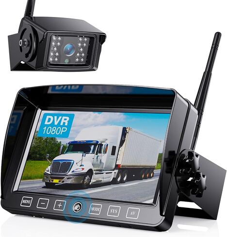 Digital Wireless Backup Camera System Kit,HD 1080P & IP69 Waterproof Wireless Reverse Rear View Camera + 7’’ DVR Split Touch Monitor, Recording for RV/Truck/Trailer/Motorhome-ZEROXCLUB B701 in Kuwait