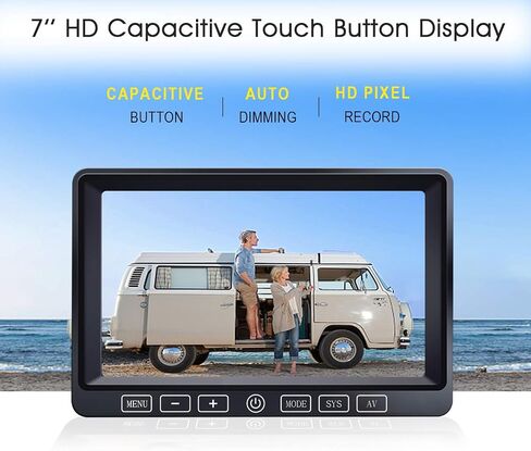 Digital Wireless Backup Camera System Kit,HD 1080P & IP69 Waterproof Wireless Reverse Rear View Camera + 7’’ DVR Split Touch Monitor, Recording for RV/Truck/Trailer/Motorhome-ZEROXCLUB B701 in Kuwait