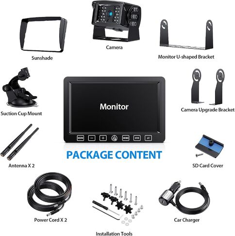 Digital Wireless Backup Camera System Kit,HD 1080P & IP69 Waterproof Wireless Reverse Rear View Camera + 7’’ DVR Split Touch Monitor, Recording for RV/Truck/Trailer/Motorhome-ZEROXCLUB B701 in Kuwait