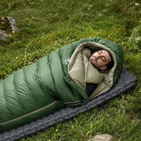 Night Cat Down Sleeping Bag: 600 Fill Power Duck Down 32-59 ℉ Backpacking Mummy Sleeping Bags Ultralight for Adults Outdoor Camping Hiking in Kuwait