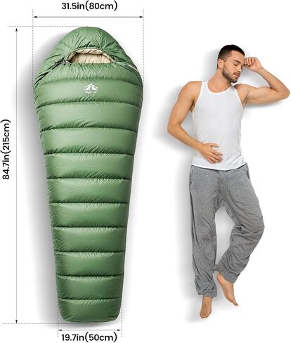 Night Cat Down Sleeping Bag: 600 Fill Power Duck Down 32-59 ℉ Backpacking Mummy Sleeping Bags Ultralight for Adults Outdoor Camping Hiking in Kuwait