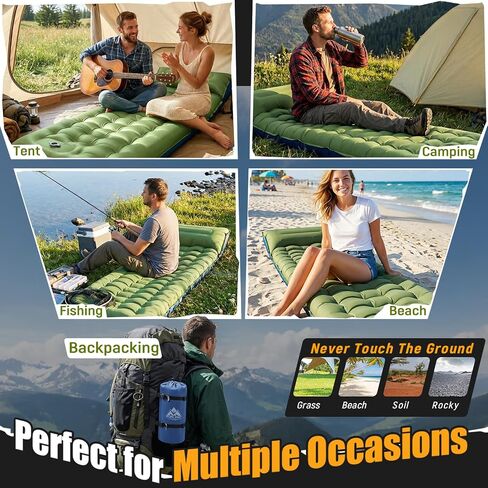 FUN PAC Camping Sleeping Pad,Ultralight Camping Mattress with Pillow, Built-in Foot Pump Inflatable Sleeping Pad Compact for Camping,Backpacking, Hiking,Traveling in Kuwait