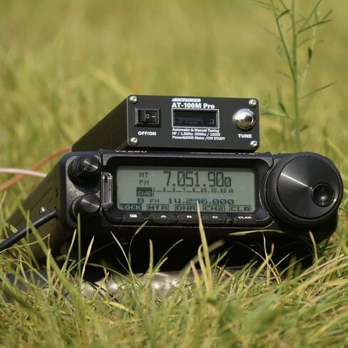 AT100M Pro Antenna Tuner 1.8Mhz-30Mhz Automatic Manual Tuning Device 100W Power Meter SWR Meter Morse Code in Kuwait