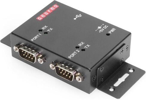 Gearmo Industrial 8 Port USB to Serial Adapter with FTDI Chipset, RX/TX LED Indicators, DIN Rail & Surface Mounting Brackets, Windows 11, 10, 8, 7 Support, Includes USB-A Cable in Kuwait