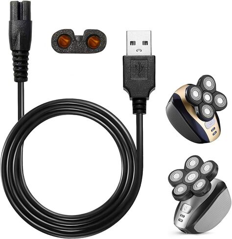Universa Head Shaver Charger Cord Compatible with Head Shaver,WAHFOX Charger Cord for Many Brands USB Cable Shaver Electric Shaver Power Cord Replacement (Black) in Kuwait
