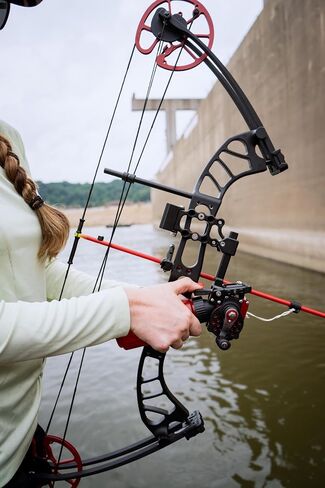 Cajun Winch Pro Reel Bowfishing Kit - Ultimate Bundle Including Winch Pro Reel, 25 Yards of 250 lbs. Line, 2 Arrows W/Piranha Points, Slides, Stops, and Brush Fire Arrow Rest in Kuwait