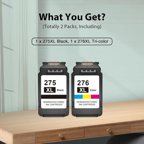 PG-275XL CL-276XL Replacement for Canon 275 and 276 Ink cartridges for Canon Ink 275 and 276 Combo Pack PG275 Black CL276 Color for PIXMA TS3722 TR4720 TR4700 TS3522 TS3500 TR4722 Printer (2-Pack) in Kuwait