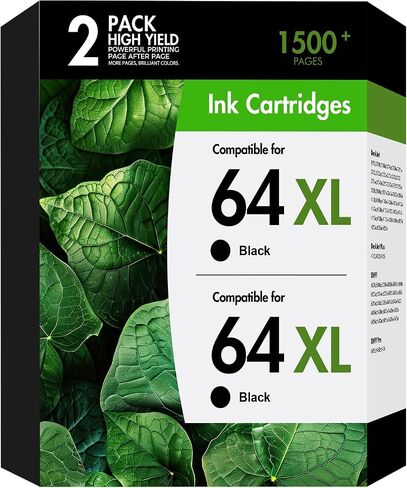 64 64XL Black Ink Cartridge for HP Printers Envy Photo 7855 7900e 2-Pack in Kuwait