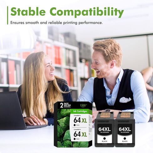 64 64XL Black Ink Cartridge for HP Printers Envy Photo 7855 7900e 2-Pack in Kuwait