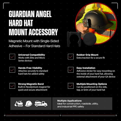 Guardian Angel Hard Hat Mount - Magnetic Mount with Screw-in in Kuwait