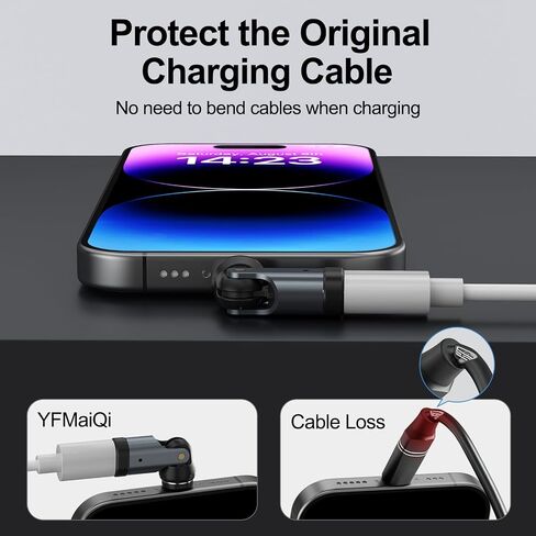 Magnetic USB C to Lightning Adapter, 540 Rotating Fast Charging Connector in Kuwait