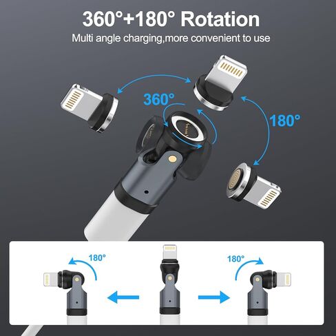 Magnetic USB C to Lightning Adapter, 540 Rotating Fast Charging Connector in Kuwait