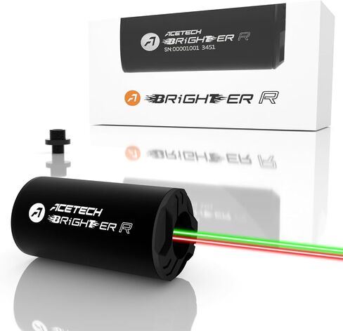ACETECH Airsoft Pistol/Rifle Tracer Unit 14mm CCW Negative Thread with M14- to M11+ Adaptor LED Lighting Effect Glow in The Dark for Green/Red BB in Kuwait