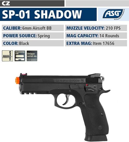 ASG CZ SP-01 Shadow Black 6mm Airsoft Pistol in Saudi Arabia