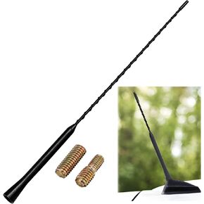 Car Antenna Replacement, 16 Inch Flexible Rubber AM FM Vehicle Radio Antenna with M5 M6 Threaded Adapters, Waterproof Roof Mounted Radio Aerial Mast for Cars Trucks SUVs in Saudi Arabia