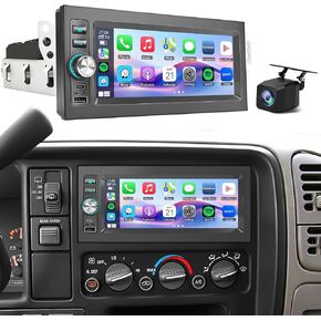 Plug and Play 1.5 Din Car Radio for Chevy Suburban 1995-2002,Tahoe 1995-2002，Silverado 1996-2002, Blazer 1998-2001，for GMC Yukon 1995-2002，Sierra 1999-2003.6.9 Inch with Carplay Android Auto AM/FM in Saudi Arabia