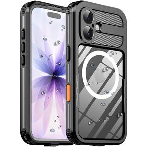 for iPhone 17 Pro Max Waterproof Case, with Built-in Screen Protector Rugged Dustproof Shockproof Full Body Underwater Protective Phone Cover (M Black, for iPone 17 Pro Max) in Kuwait